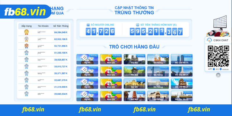 Giao diện Fb68 đẹp mắt ấn tượng